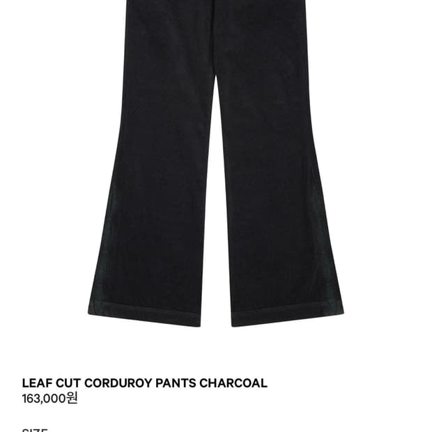코이세이오 LEAF CUT CORDUROY PANTS CHARCOAL
