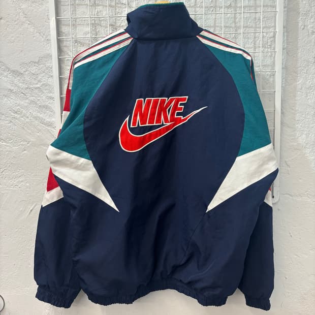 90s 나이키 올드스쿨 배색 빅 로고 바람막이 2XL
