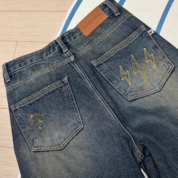 Bittercells 워싱 빈티지 데님