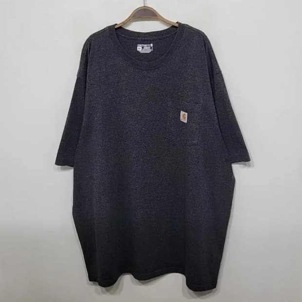 (5XL) 칼하트 반팔티 차콜 포켓 로고 빅사이즈 티셔츠 