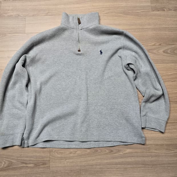 폴로 그레이 하프 짚업 니트 그레이xl