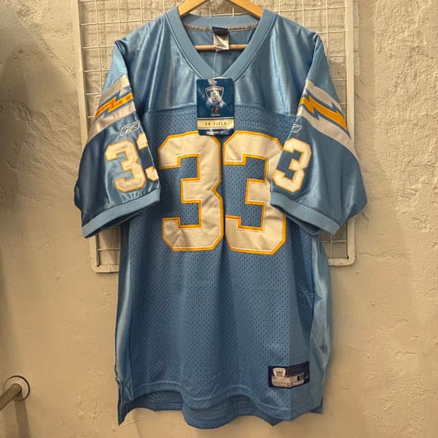 NFL X 리복 LA차저스 스카이블루 럭비져지 XL