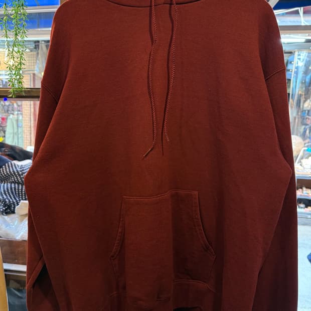 챔피온 버건디 후드티