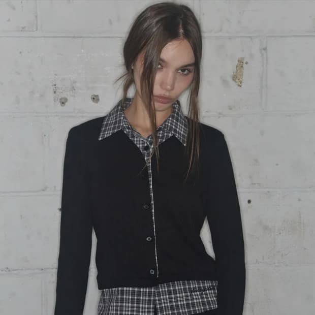 네스티팬시클럽 셔츠 레이어드 가디건