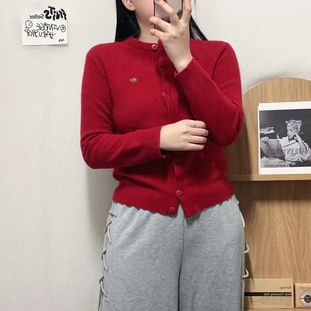 [정품] 라코스테 레드 라운드 울 가디건 [ 95 ]
