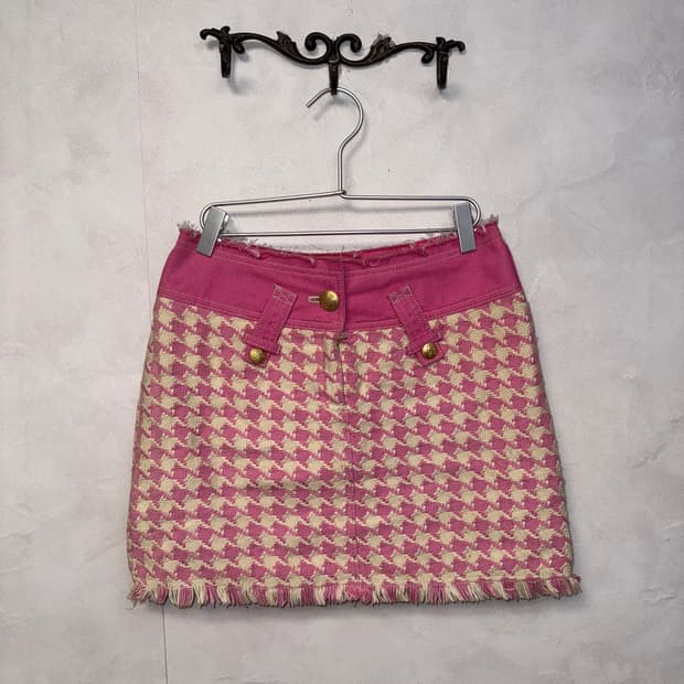 Jessi Newyork pink houndtooth tweed sk