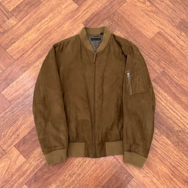 XL 유니클로 MA-1 스웨이드 블루종 자켓 