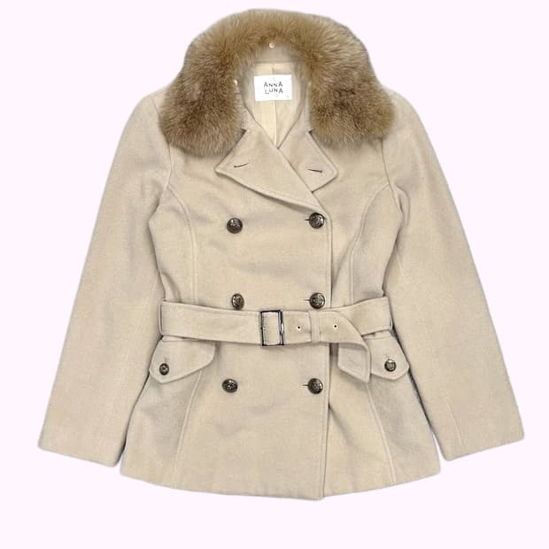 M-II beige fur shearling jacket