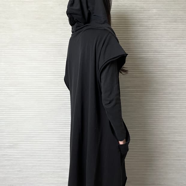 요지야마모토 슬리브리스 후드 원피스 y’s yohji yamamoto