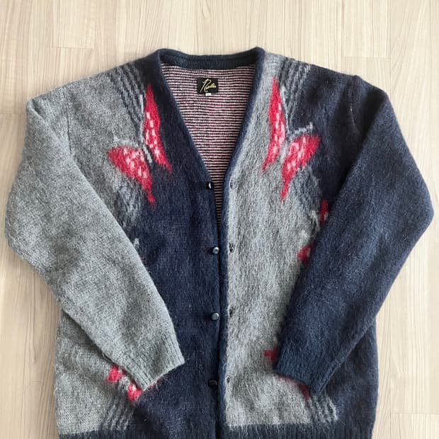 니들스 모헤어 빠삐용 가디건 라지사이즈