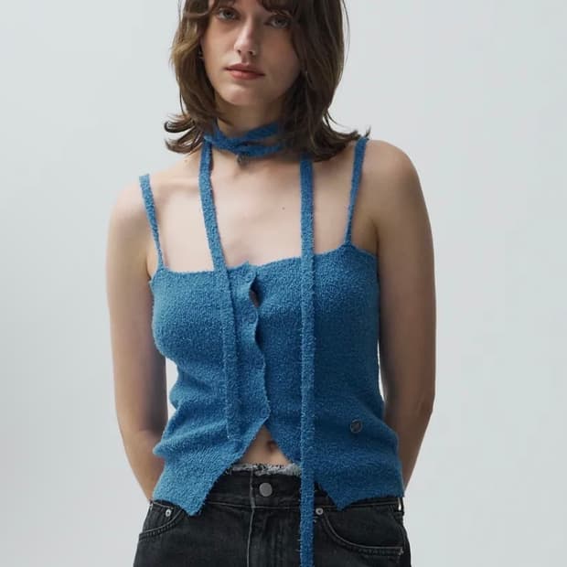 knit sc top (blue)