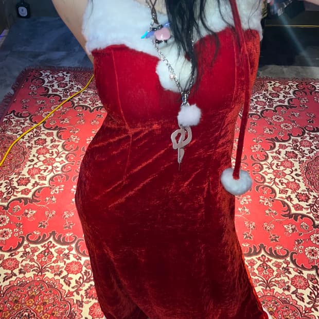 크리스마스 원피스 자수망토세트