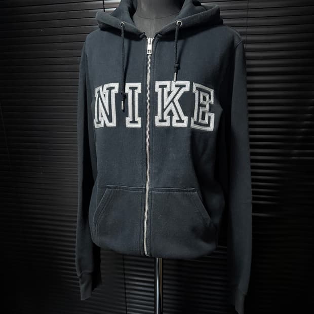 나이키 00s 빅로고 블랙 스웻 후디 후드 집업 올드스쿨 S 90 