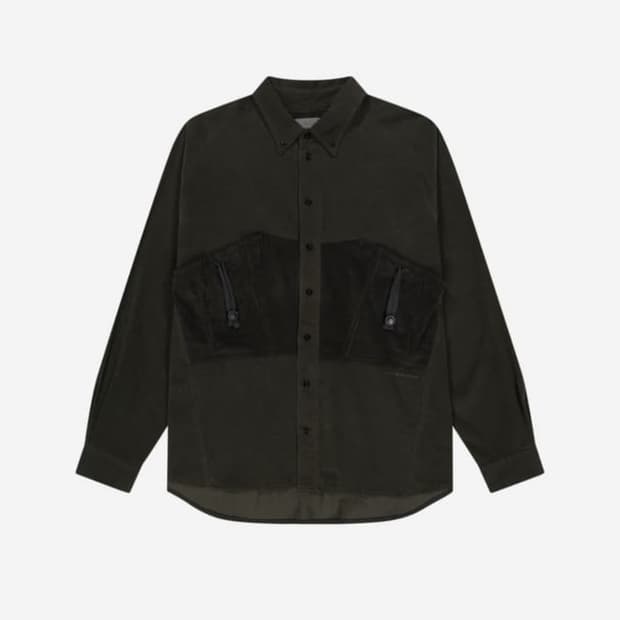 산산기어 코듀로이 스트링 포켓 셔츠 카키