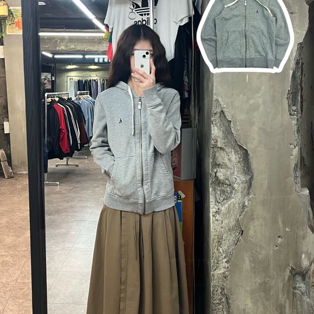 빈폴 기모 후드집업 그레이 95 #csz2646