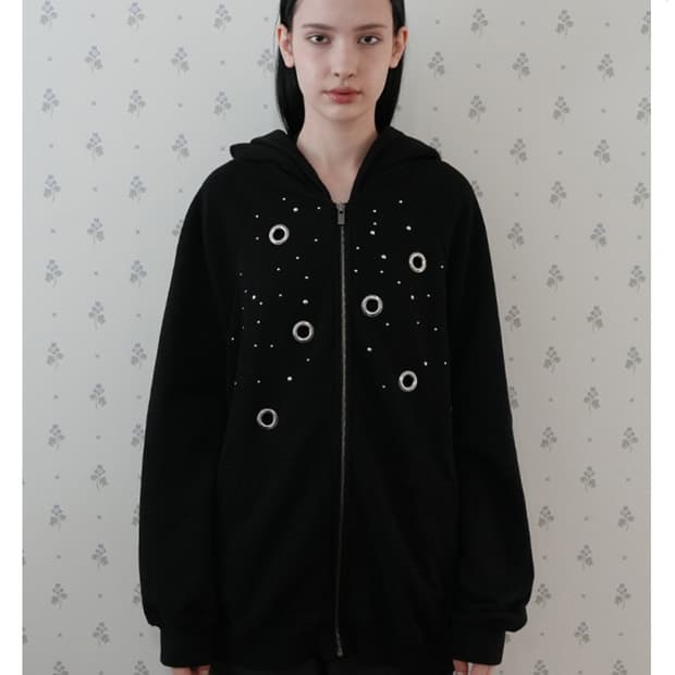 페인츄얼 스터드 써클링 후드집업