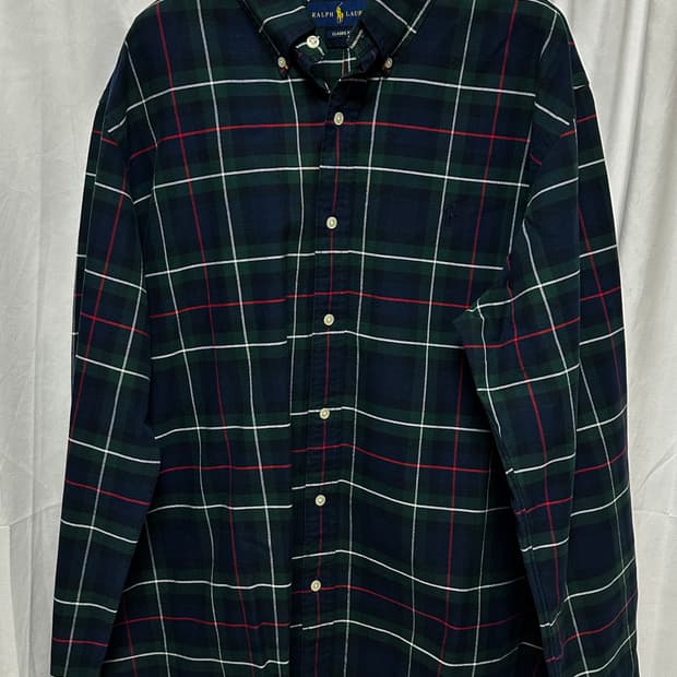 no.156 폴로 랄프로렌 타탄 체크 셔츠 xxl 상태s급