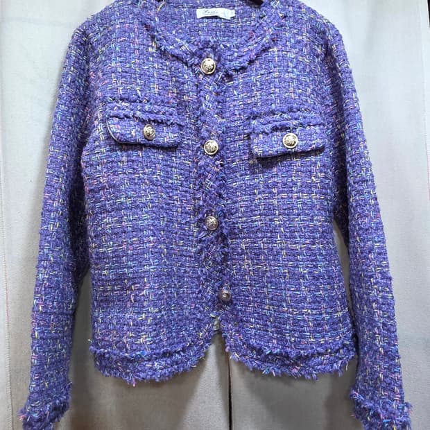 퍼플 트위드자켓 