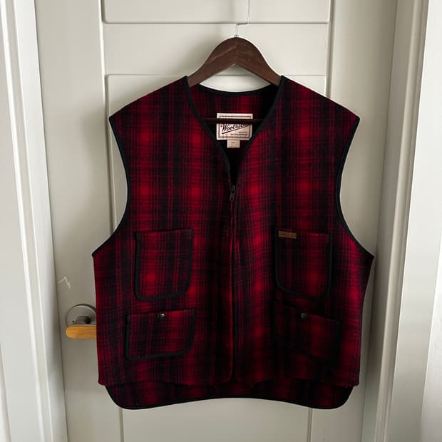 Woolrich u.s.a 울 체크 베스트