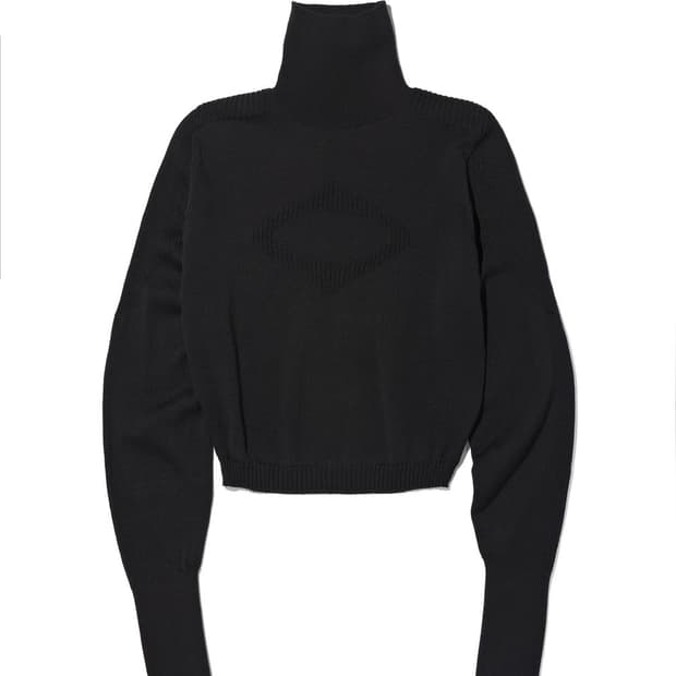 미스치프 터틀넥 니트 탑 블랙
