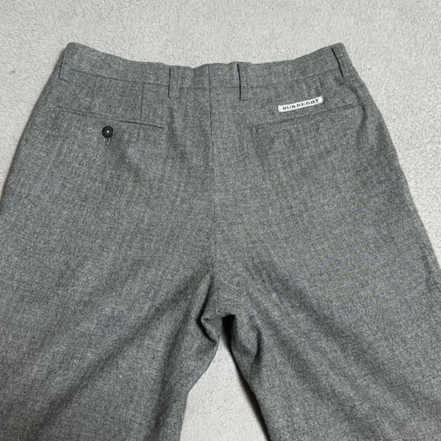 30-31 버버리 헤링본 체크 그레이 울팬츠