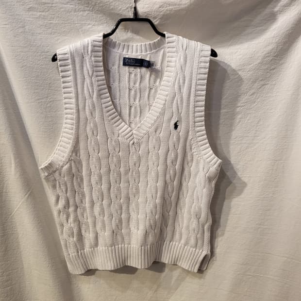 폴로 랄프로렌 케이블 니트 베스트 큐알인증
