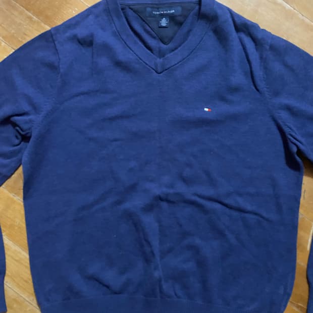 타미힐피거 네이비 코튼 니트 M (100)