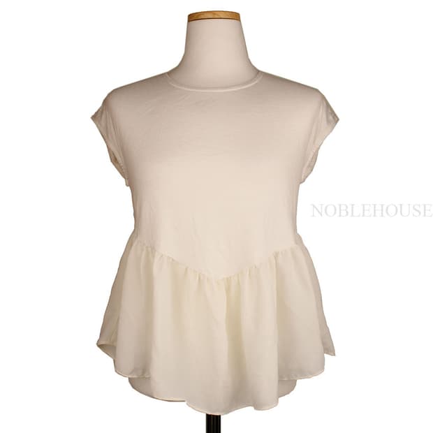 캐주얼 꾸뛰르 아이보리 레이스 블라우스(M)