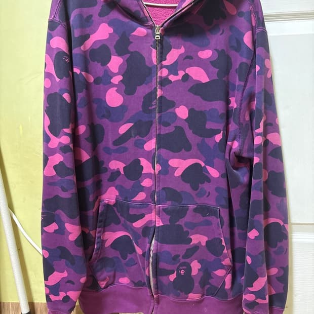 BAPE 베이프 퍼플 카모 샤크 후드 XXL 정품