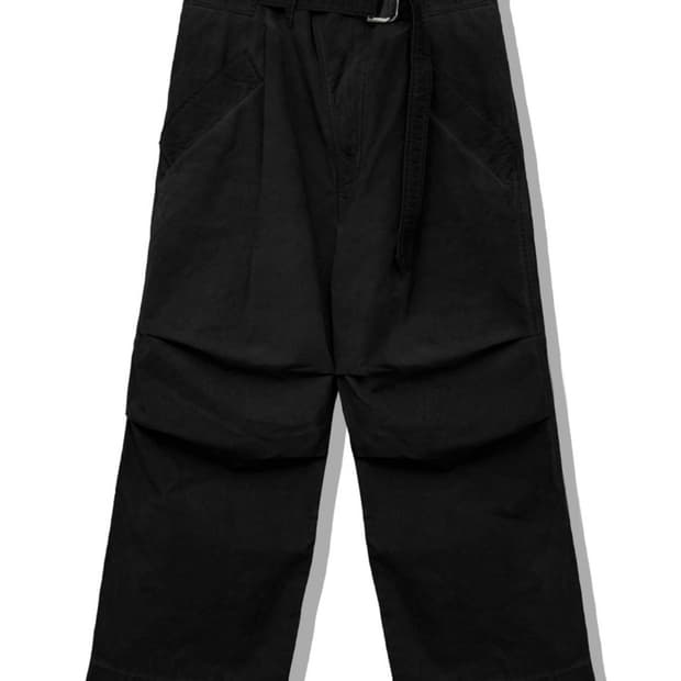 (46) san263-1 Taped Belt Trousers Black