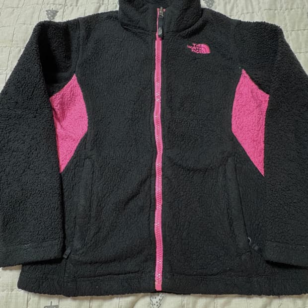 노스페이스 블랙 핑크 후리스 뽀글이 집업 