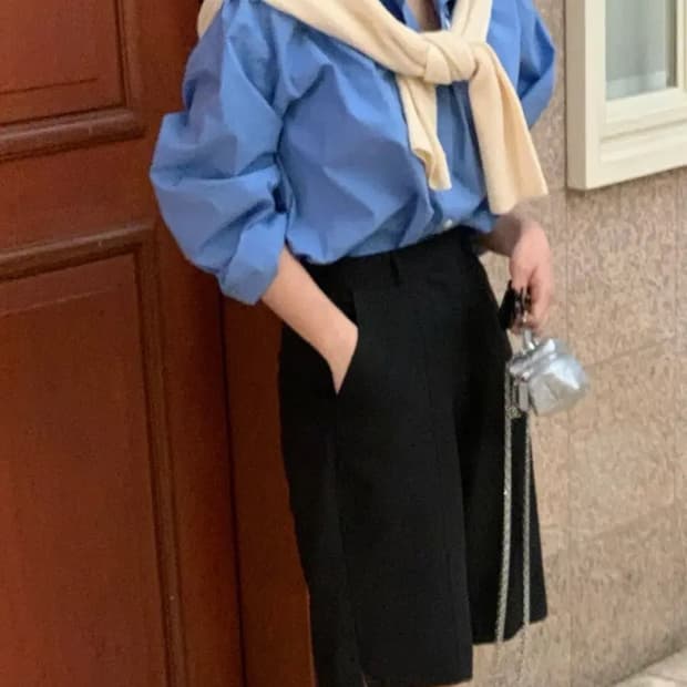 위드아웃썸머 셔츠 (블루)