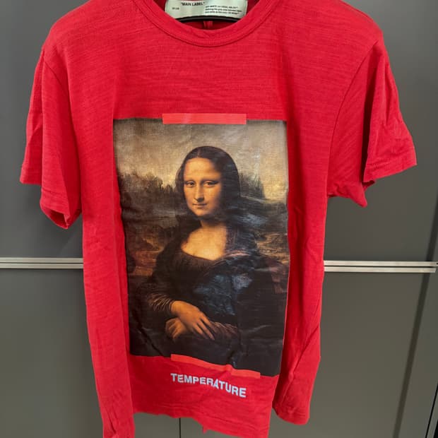 오프 화이트 버질 아블로 2013 모나리자 레드 티셔츠