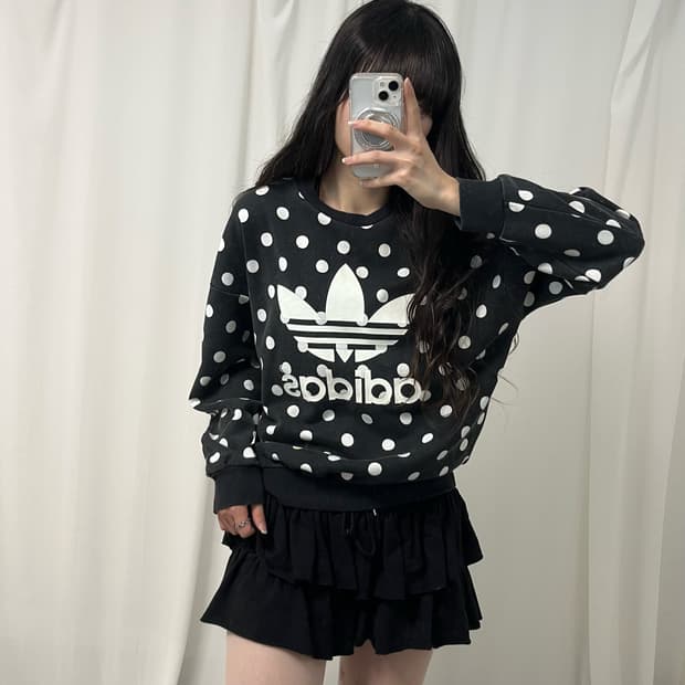Adidas black dot sweatshirt