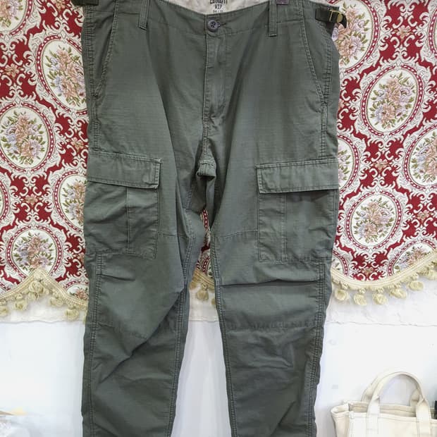 칼하트 wip 립스탑 카키 카고팬츠

