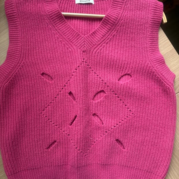 Moonsun knit vest pink