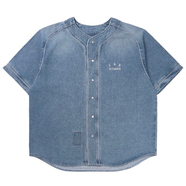 아이앱 스튜디오 데님 베이스볼 저지 블루