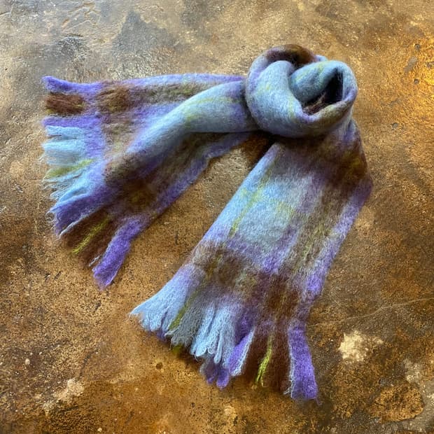 꼼데가르송 모헤어 체크 머플러