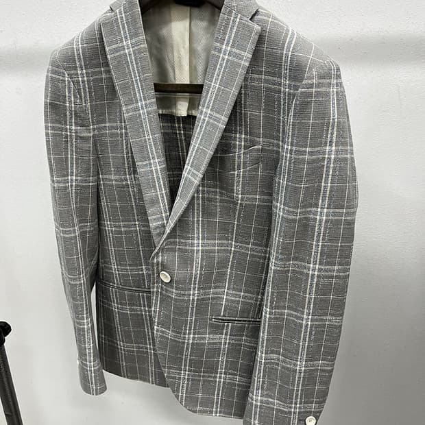 95) 가자리니 그레이 체크자켓 