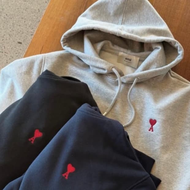 🔥[새상품/QR정품]🔥아미 후드티 스몰로고 블랙,그레이