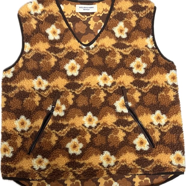 빔즈보이 플라워패턴 플리스 베스트