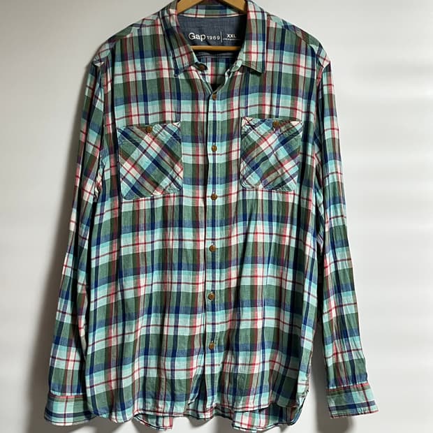 공용 갭 GAP 빈티지 체크 셔츠 남방 2XL