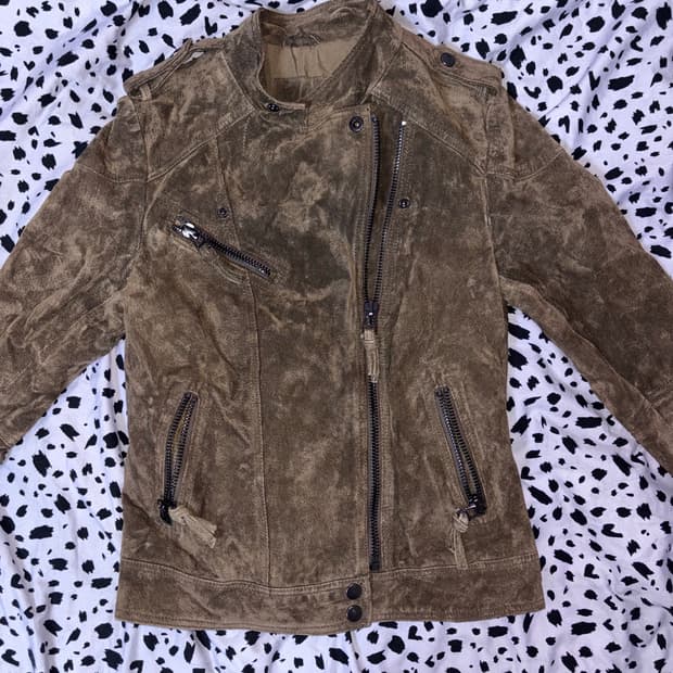 스웨이드 라이더 자켓