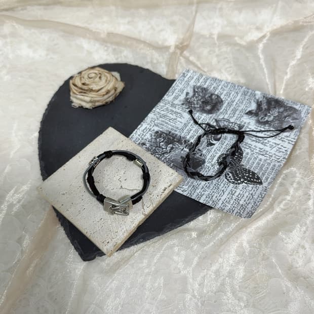 빈티지 가죽 팔찌 세트