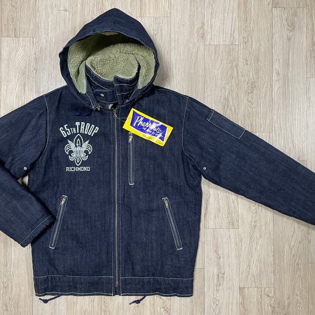 100) 페로우즈 미군 데님 양털 후드자켓(새제품)RRL&LVC&폴로