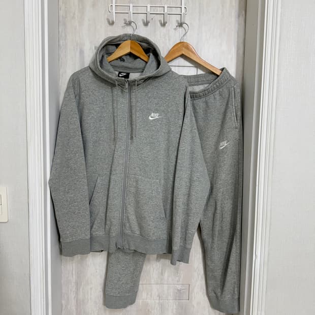 남성 L-XL / 나이키 후드집업(XL) 조거팬츠(L) 그레이 셋업 세트
