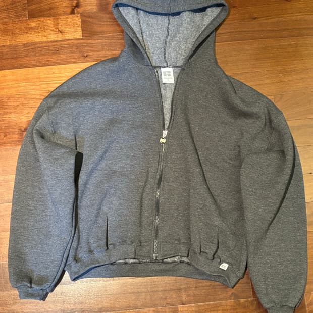 빈티지 러셀 후드집업 그레이