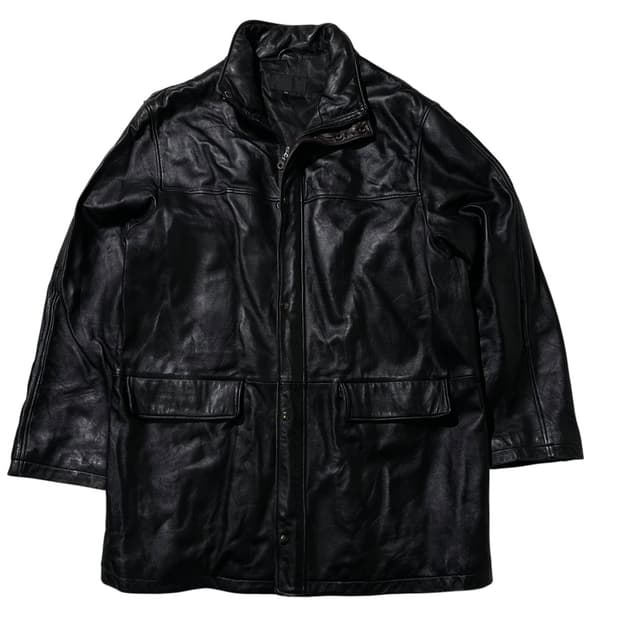 Piccolo Negozio 램스킨 싱글 레더 카코트 블랙