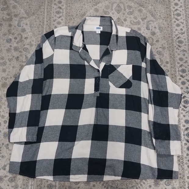 OLD NAVY 올드네이비 카라넥 체크 셔츠 2XL