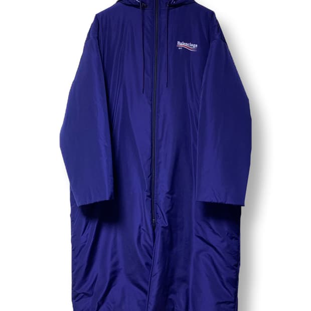 발렌시아가 17 웨이브로고 롱패딩 블루 44